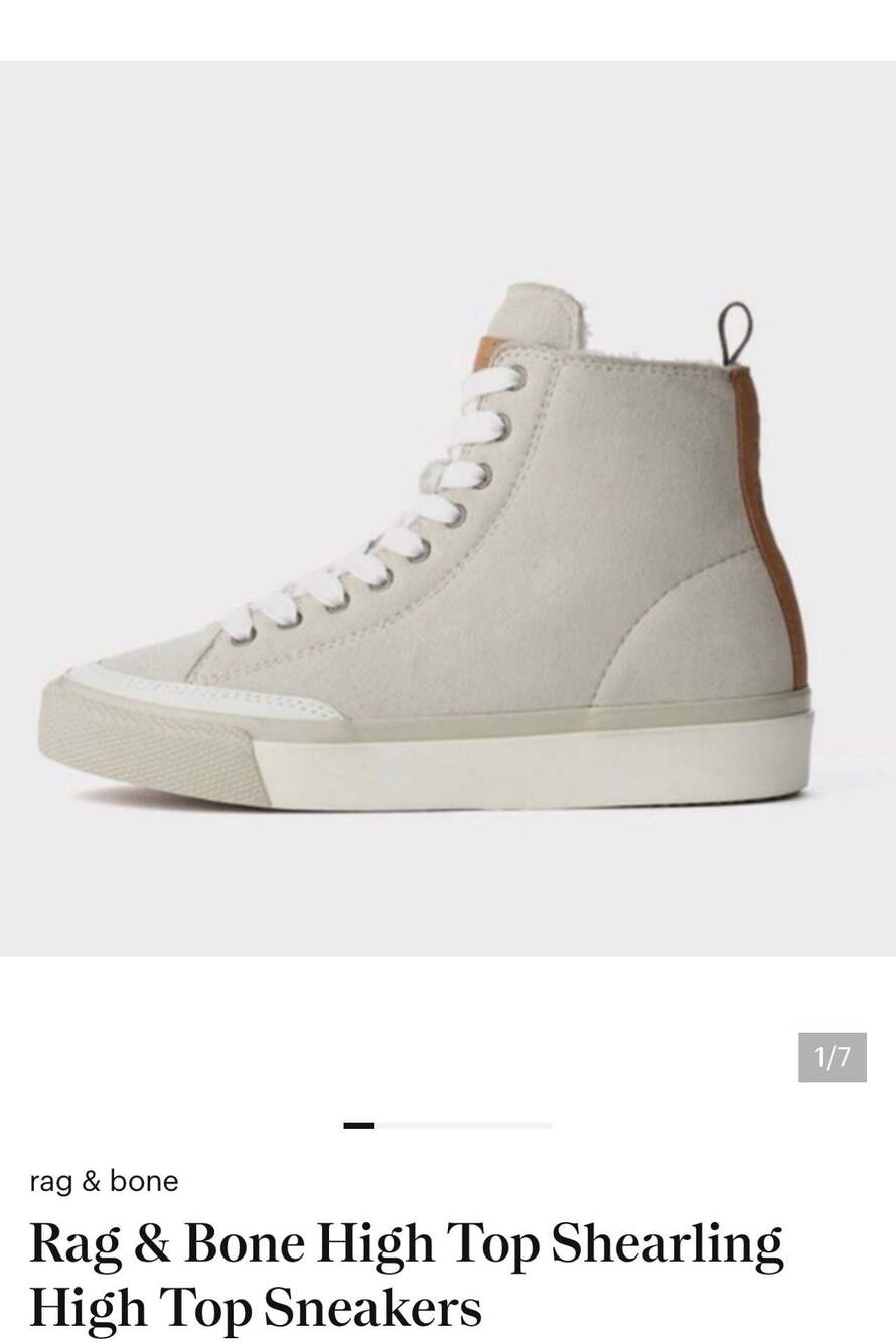 Rag & Bone High Top Shearling High Top Sneakers (38)